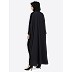 Pearl beaded Kaftan abaya- Black